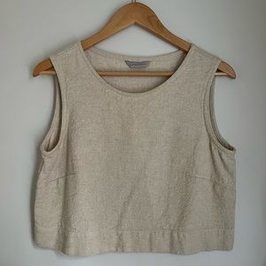 Elizabeth Suzann hemp crop top small tan